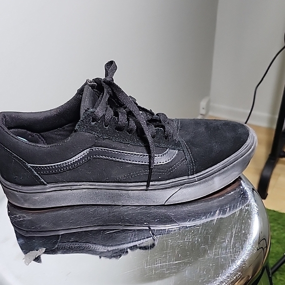 Vans Unisex Black and Gray Casual Claddic Vans Skate Sneakers Mens 9 Women 10.5 - Picture 7 of 8